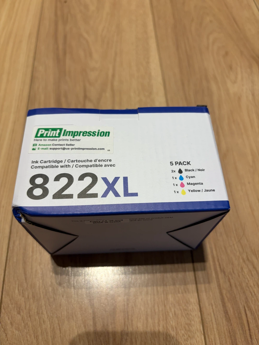 Print Impression 822XL Ink Cartridge 5-Pack