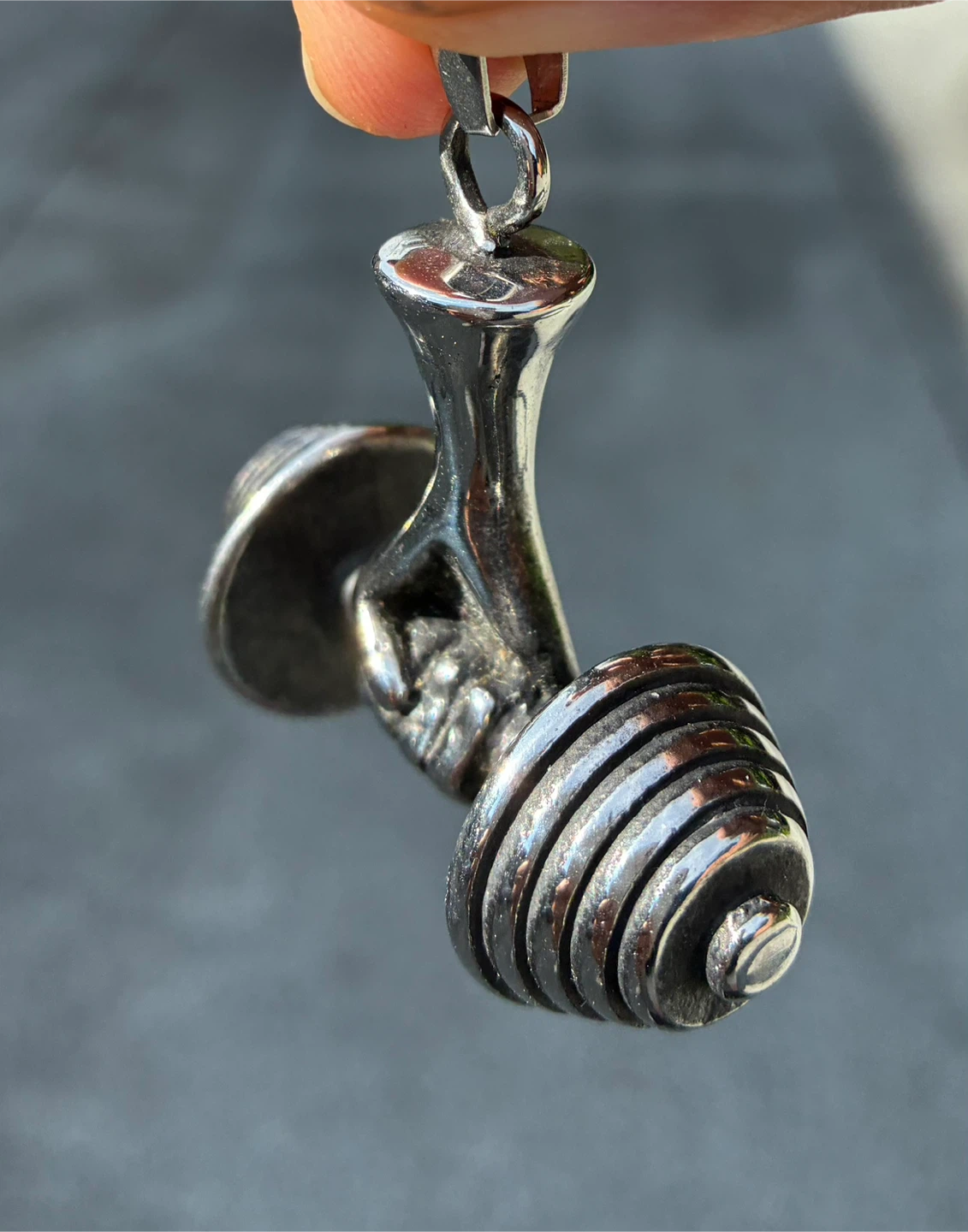 $15 Stainless Steel Dumbbell Weights Pendant Gym jewelry sports - photo 3