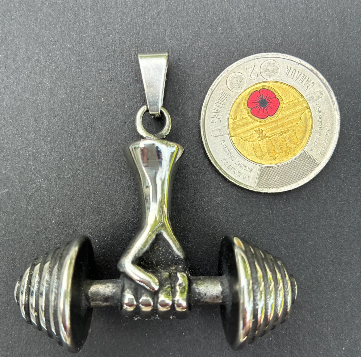 $15 Stainless Steel Dumbbell Weights Pendant Gym jewelry sports - photo 5