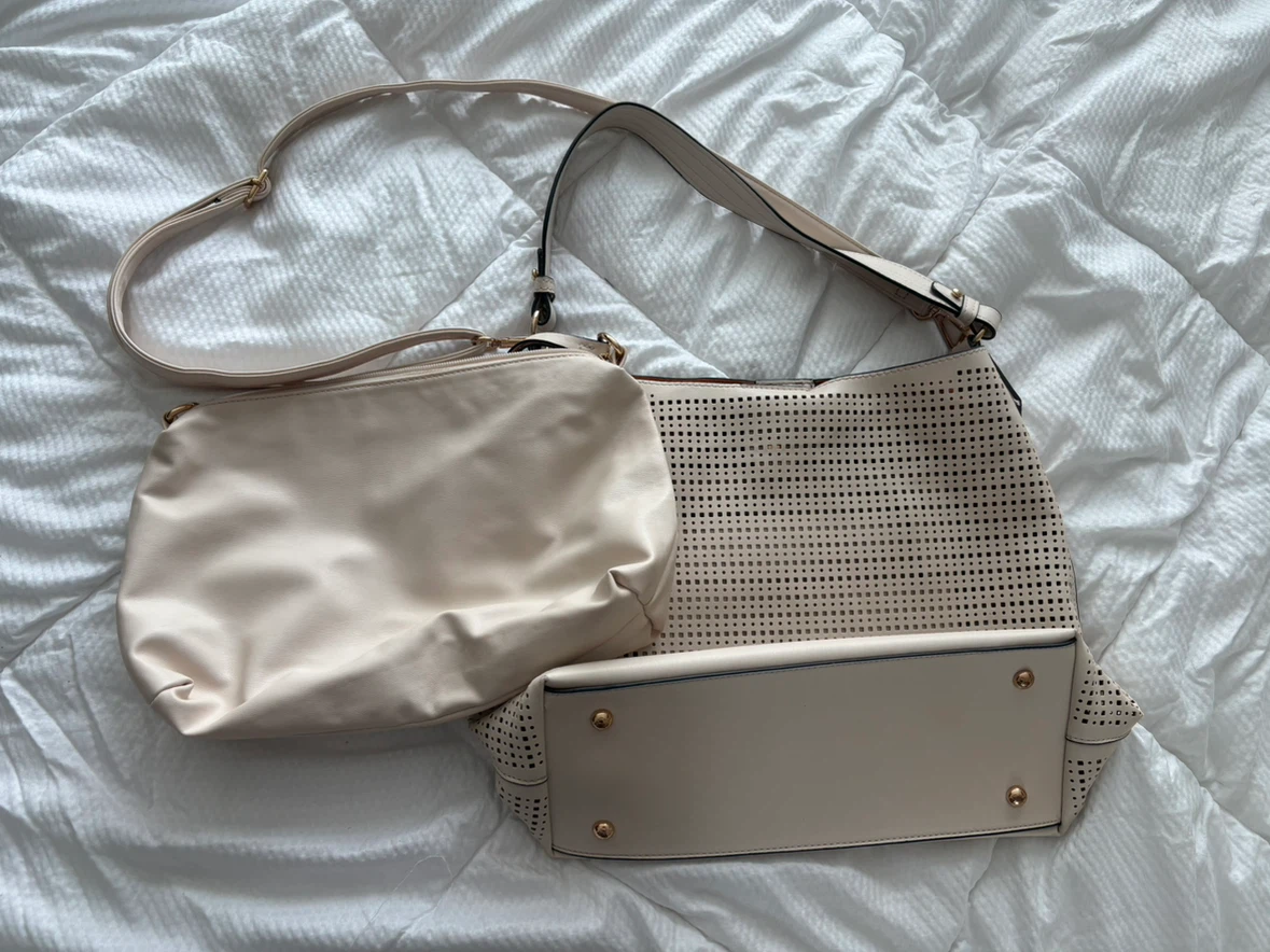 Two piece handbag set in cream colour. - photo 2