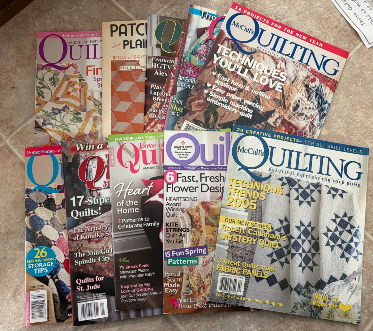Lot of 9 McCall's Quilting Magazines