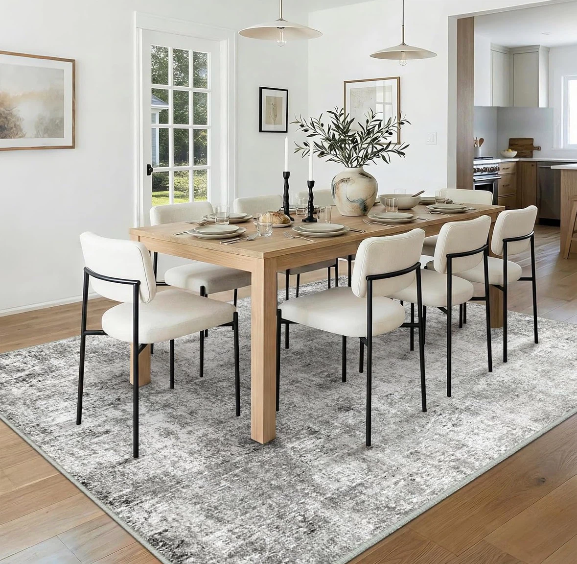 Distressed Grey Area Rug 7x5 ft - photo 3