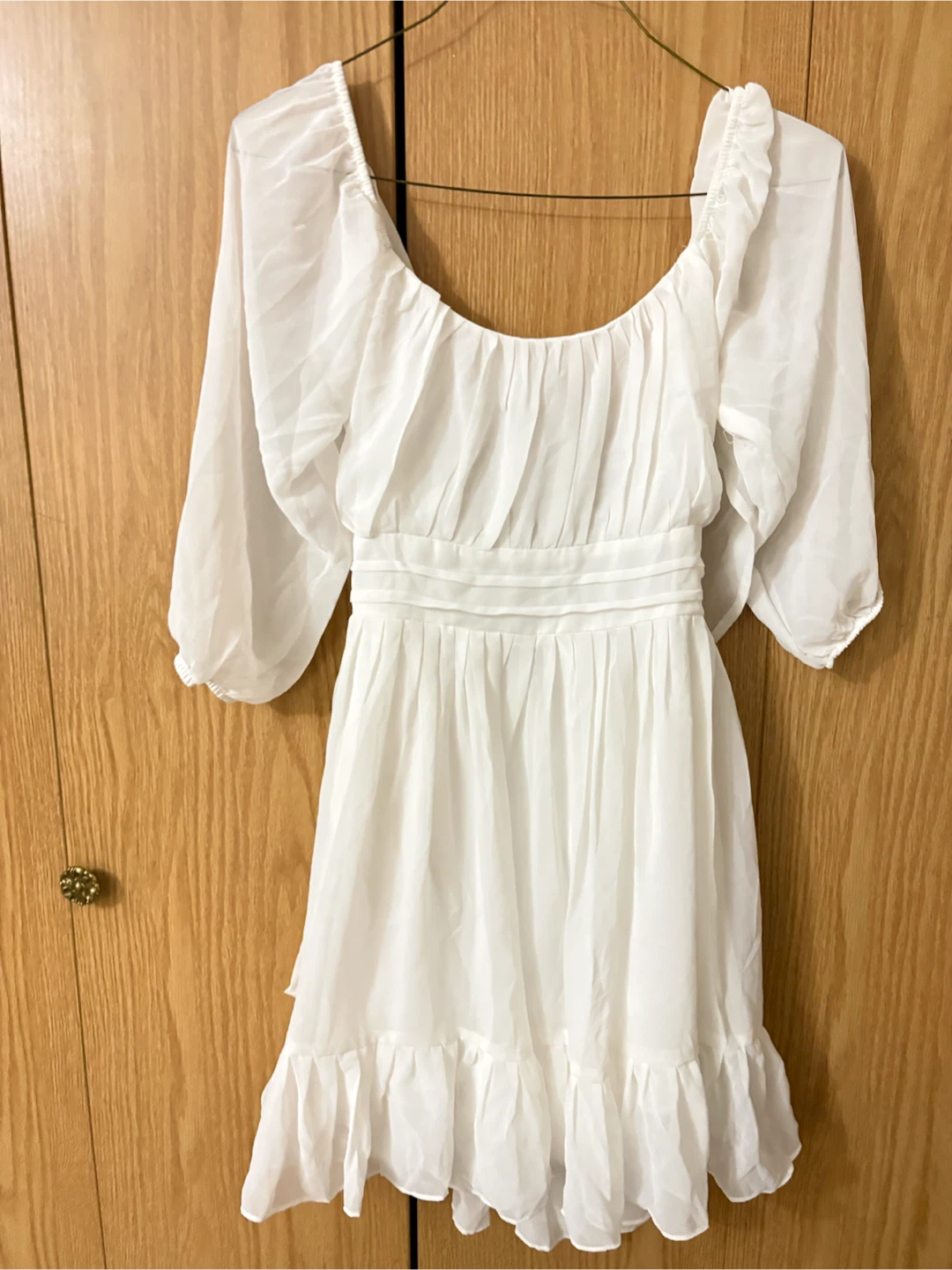 White Tie-Back Mini Dress - photo 3
