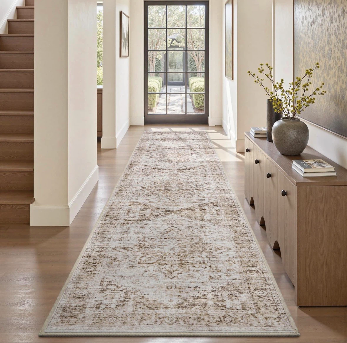 Machine Washable Distressed Runner Rug 2x6 ft - photo 2