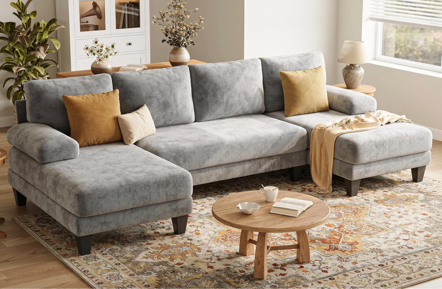 U-Shaped Sectional Sofa in Gray - photo 2