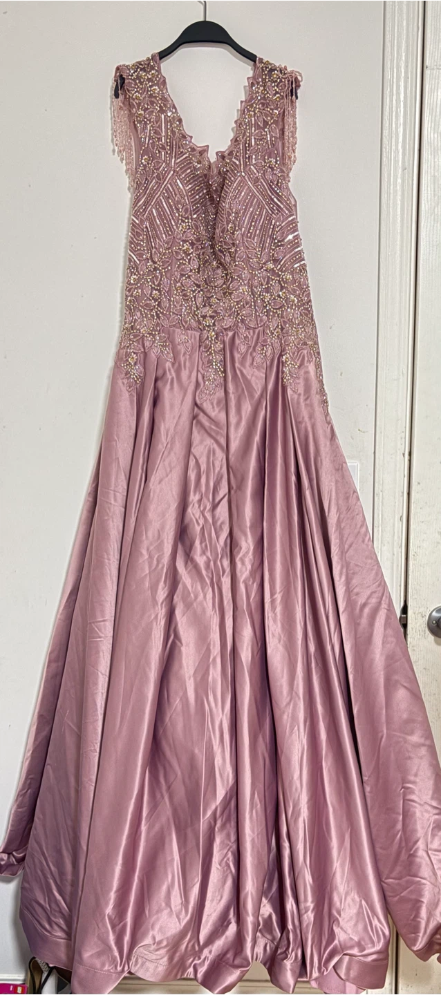 Mauve Evening Gown with Beaded Detail