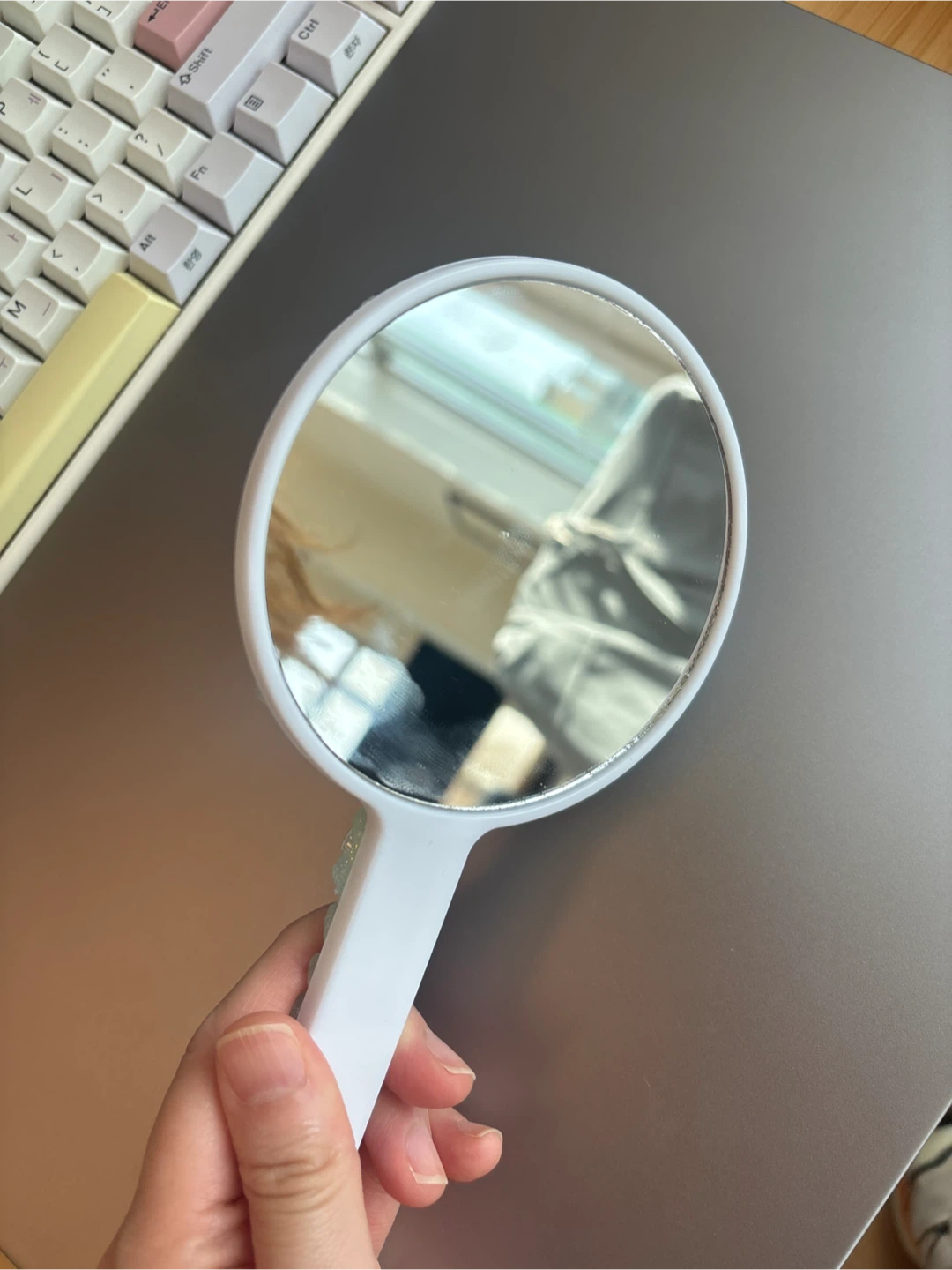 Stitch theme decorative handheld mirror