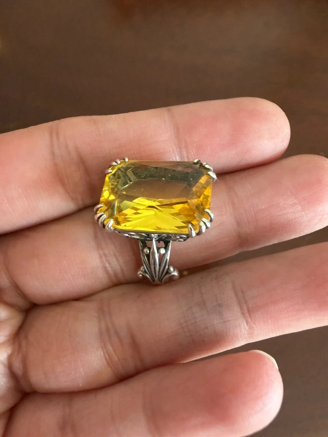 Silver (925) & Citrine Statement Ring