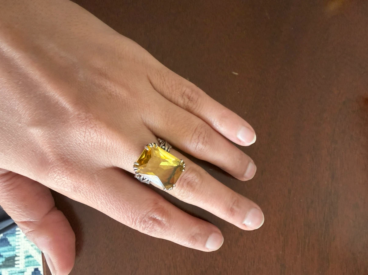 Silver (925) & Citrine Statement Ring - photo 3