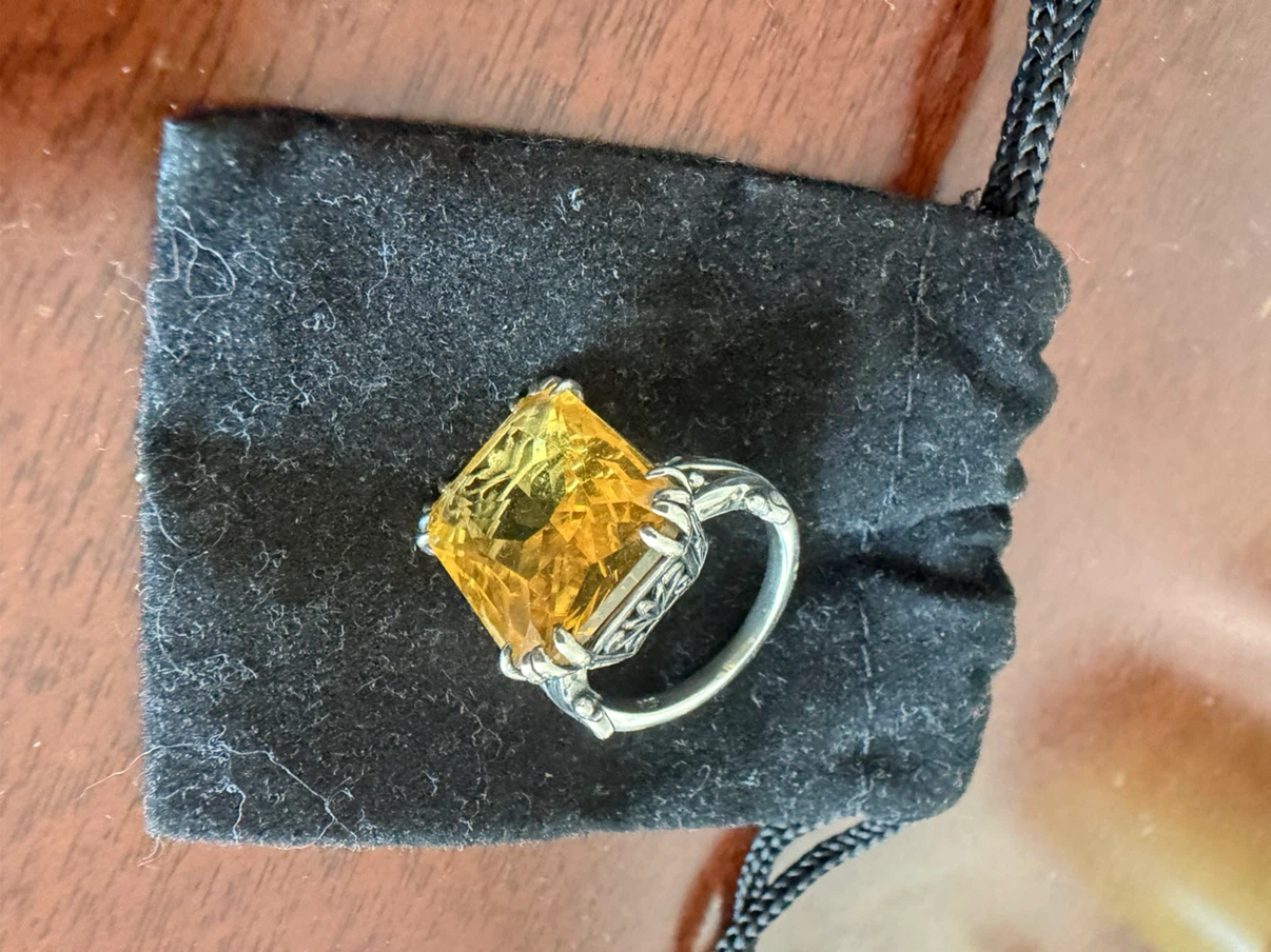 Silver (925) & Citrine Statement Ring - photo 4