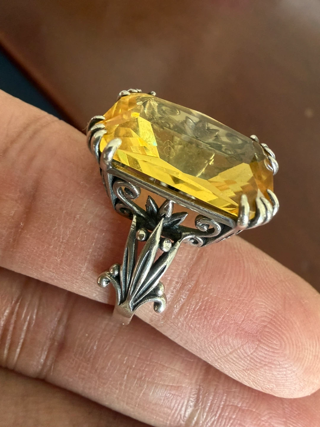 Silver (925) & Citrine Statement Ring - photo 5