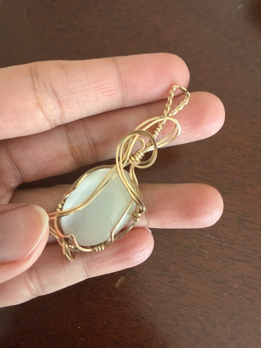 Wire-wrapped pendant handmade