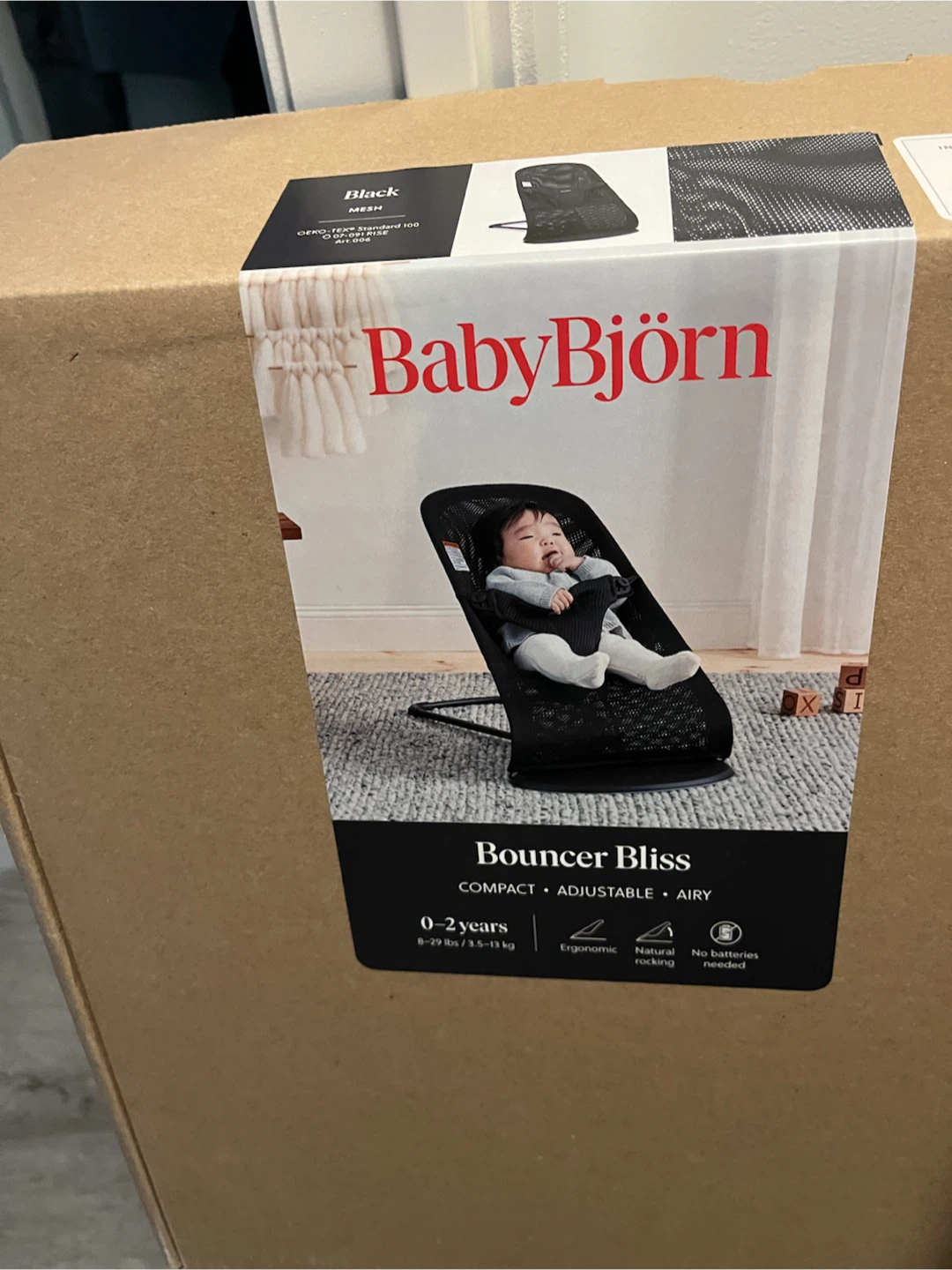 BabyBjörn Bouncer Bliss - Black Mesh