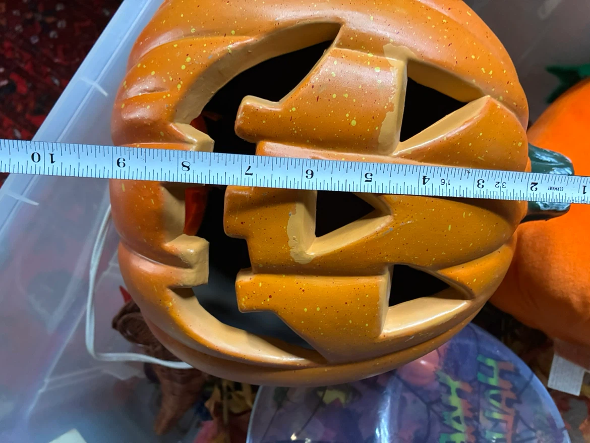 Light-Up Halloween Jack-O-Lantern Pumpkin 10" Plug-In Decor - photo 4