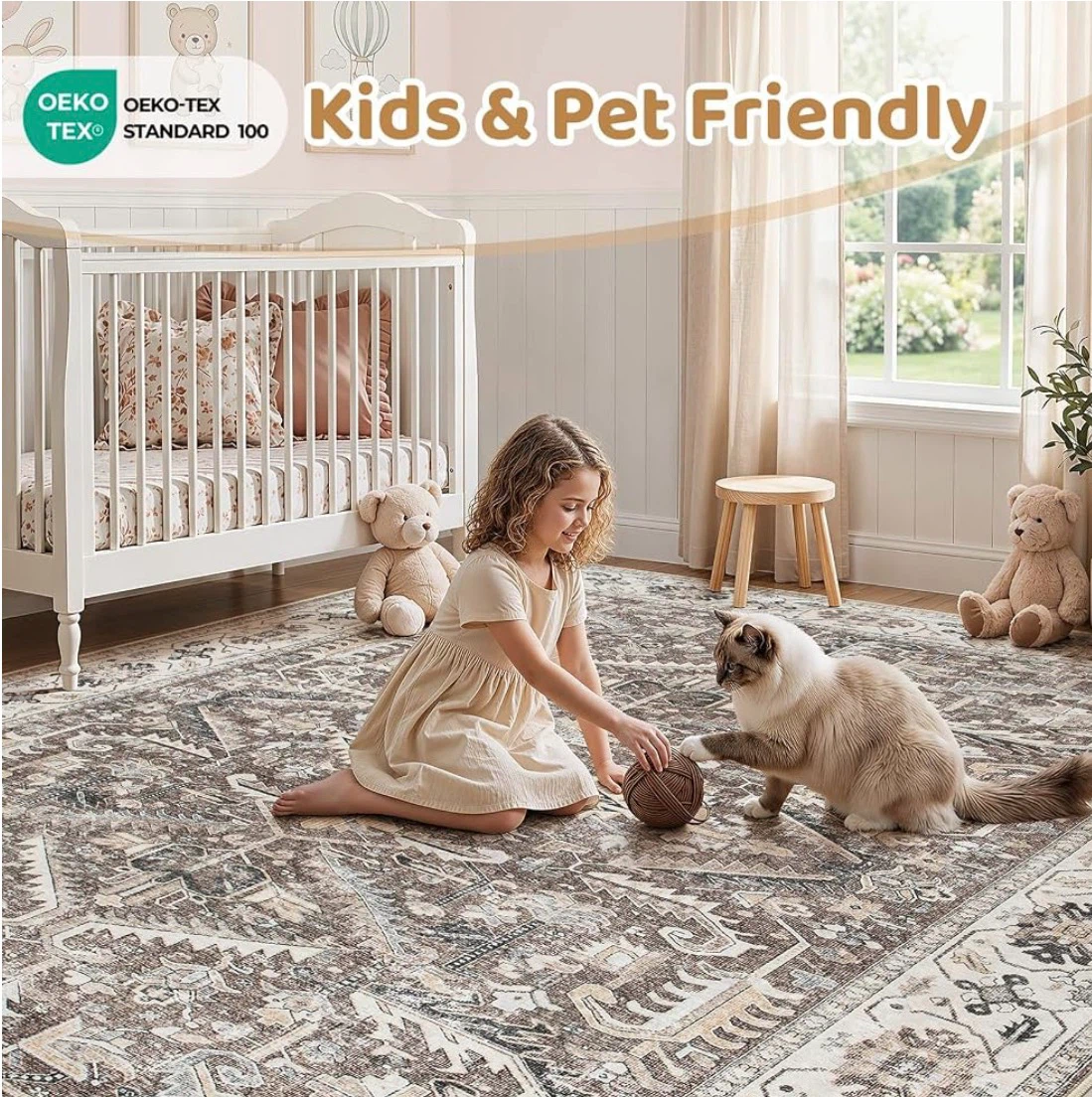 Machine Washable Area Rug 10x14 ft - photo 3