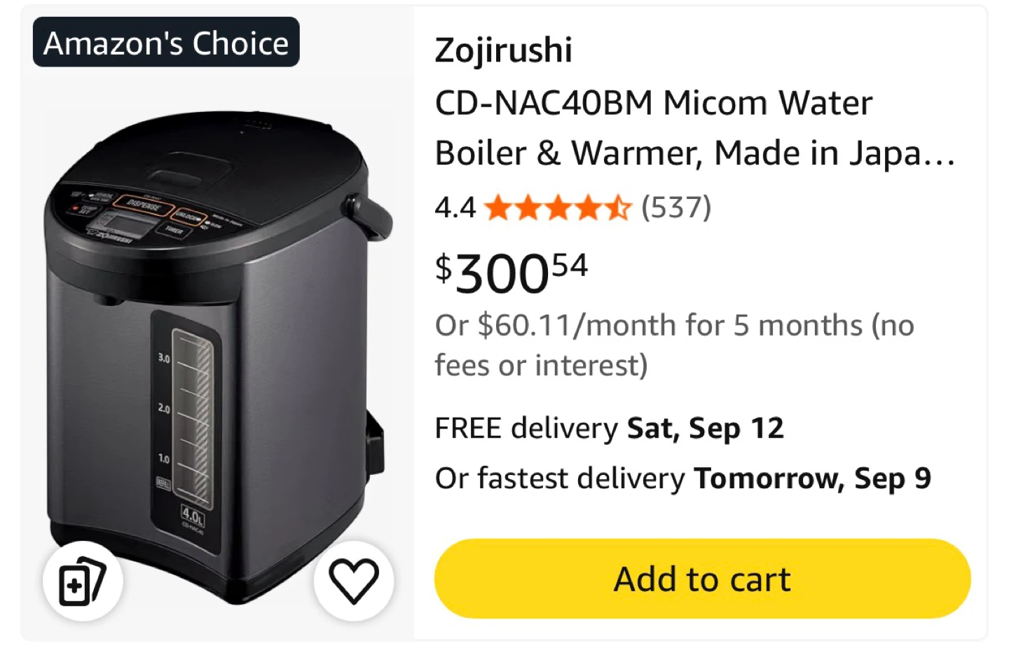 Zojirushi CD-NAC40 Water Boiler & Warmer - photo 3