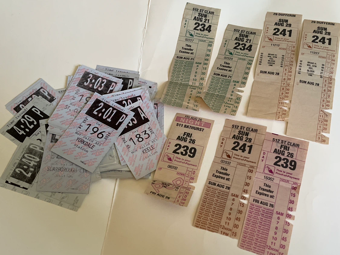 Vintage TTC Paper Transfers