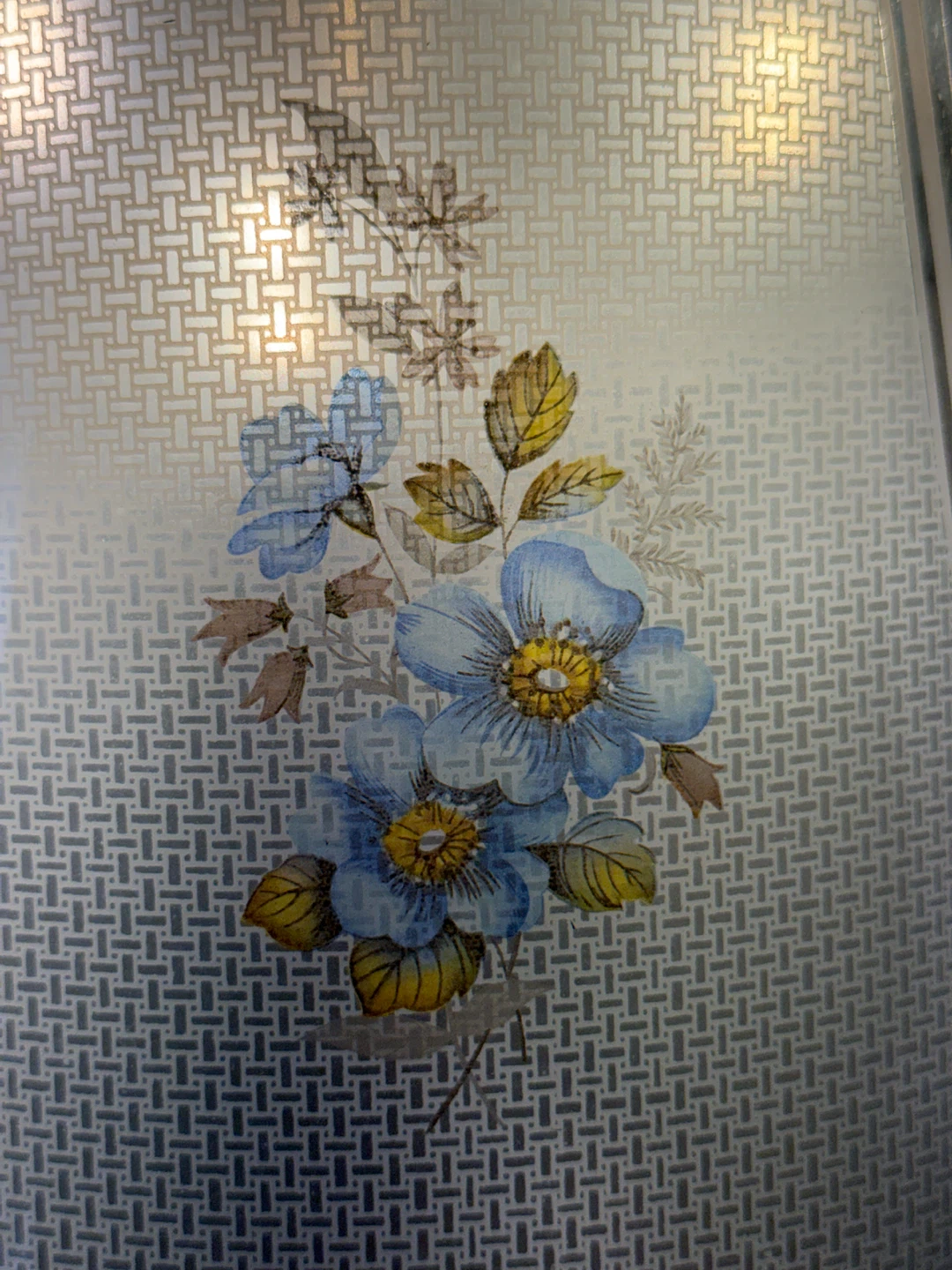 Vintage Brass floral Glass Panel Lamp - photo 4