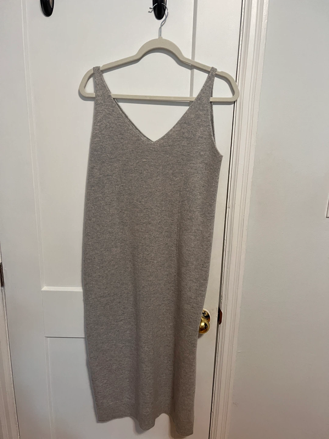 Club Monaco Cashmere Grey V-Neck Midi Dress Soze medium - photo 2