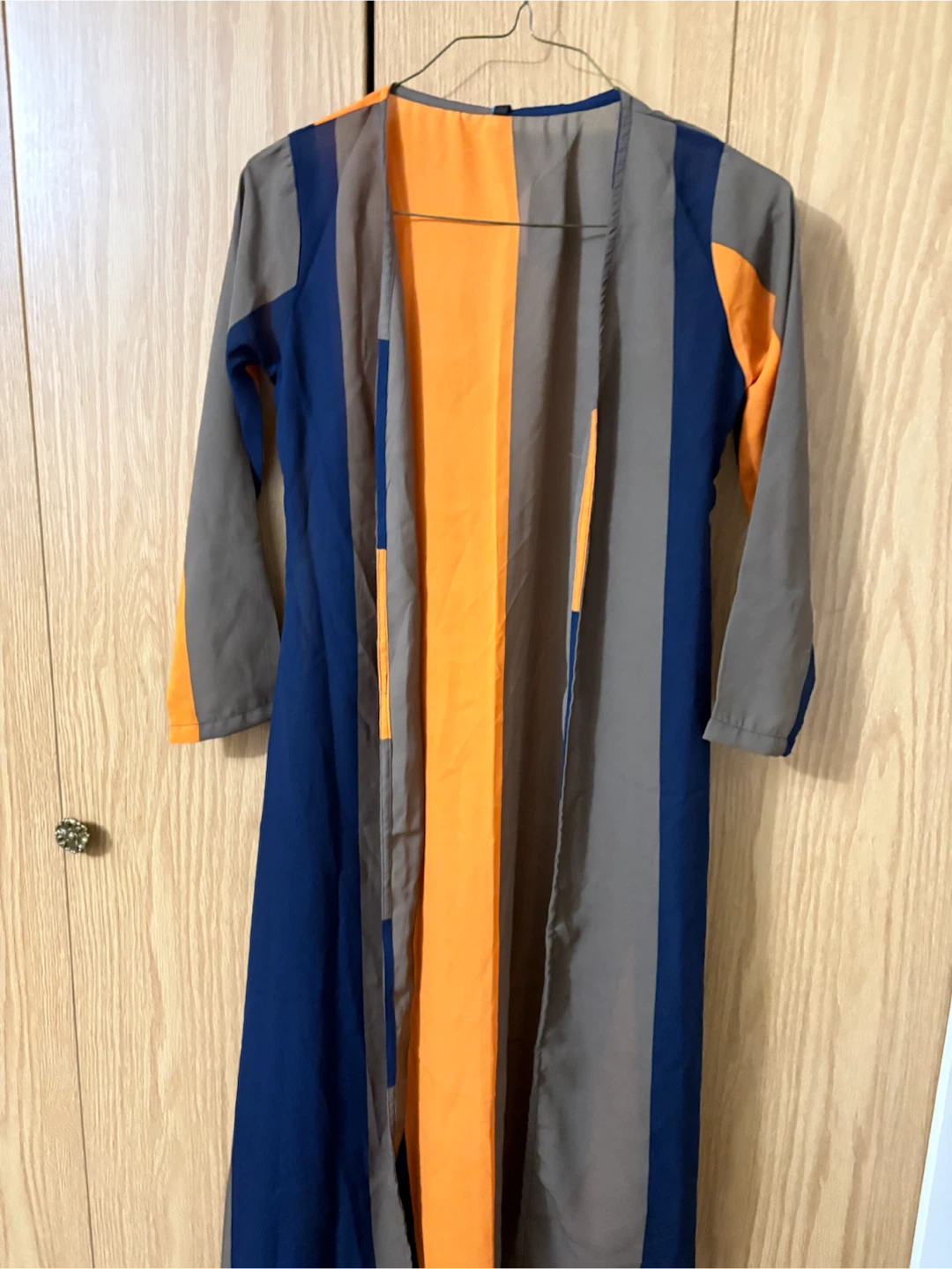 Long striped open shrug