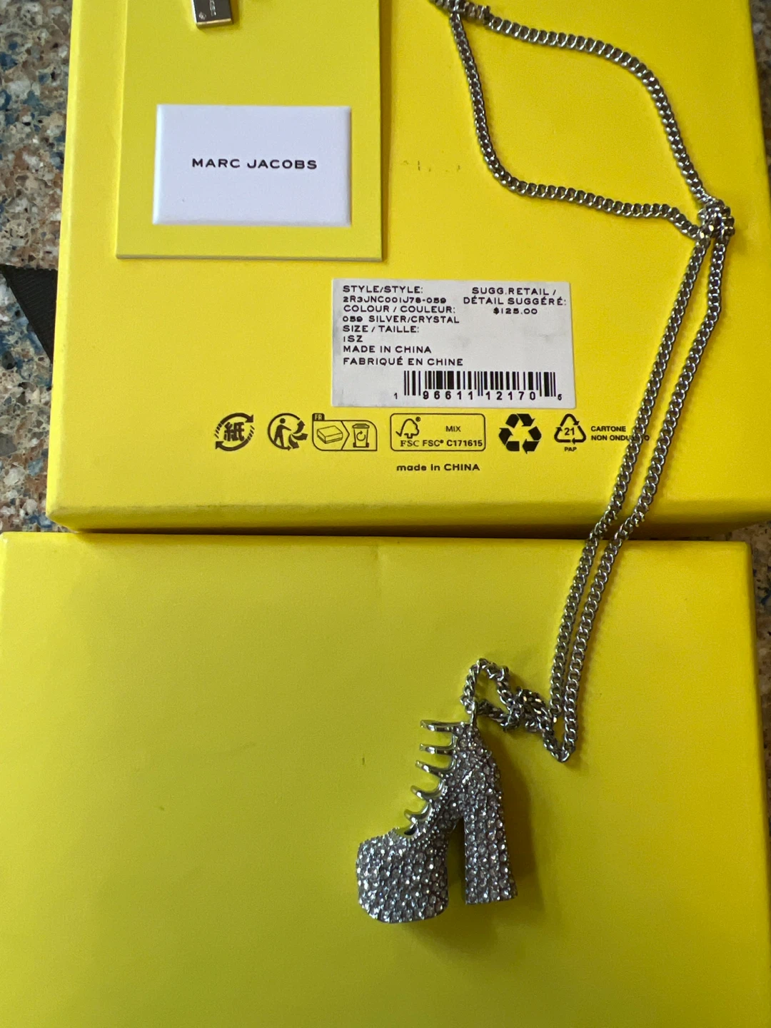 Marc Jacobs platform shoe necklace with crystals - photo 3