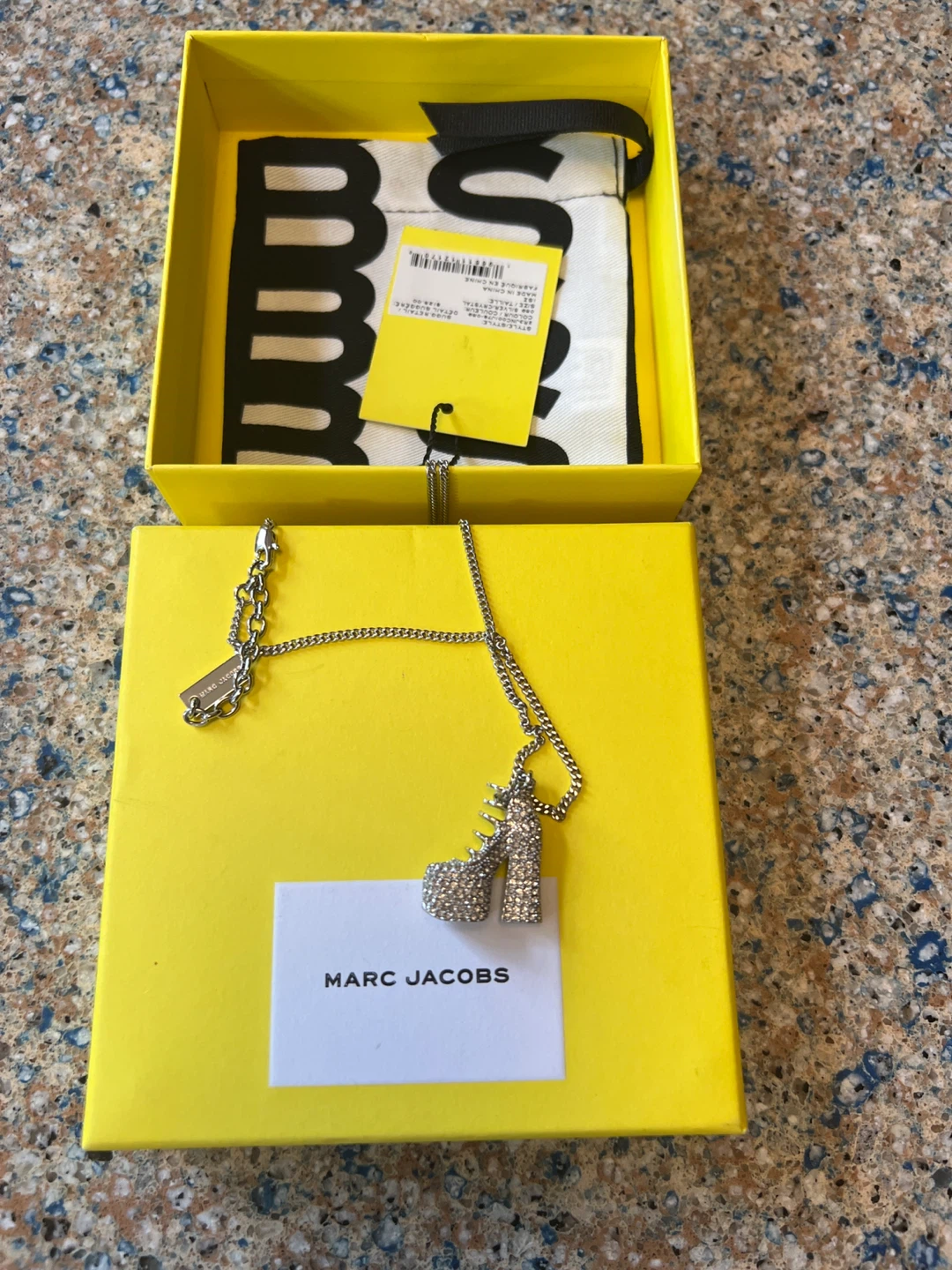 Marc Jacobs platform shoe necklace with crystals