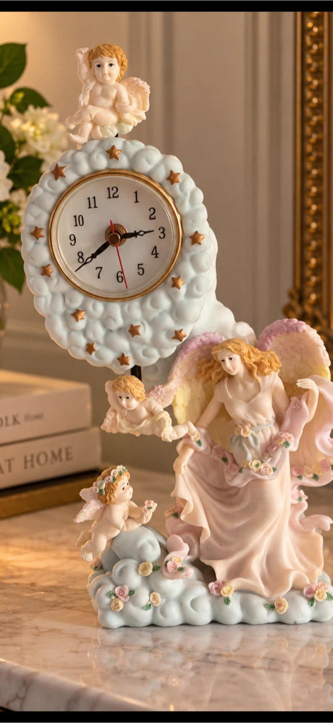 Angel and Cherubs Decorative Desk Clock - photo 2
