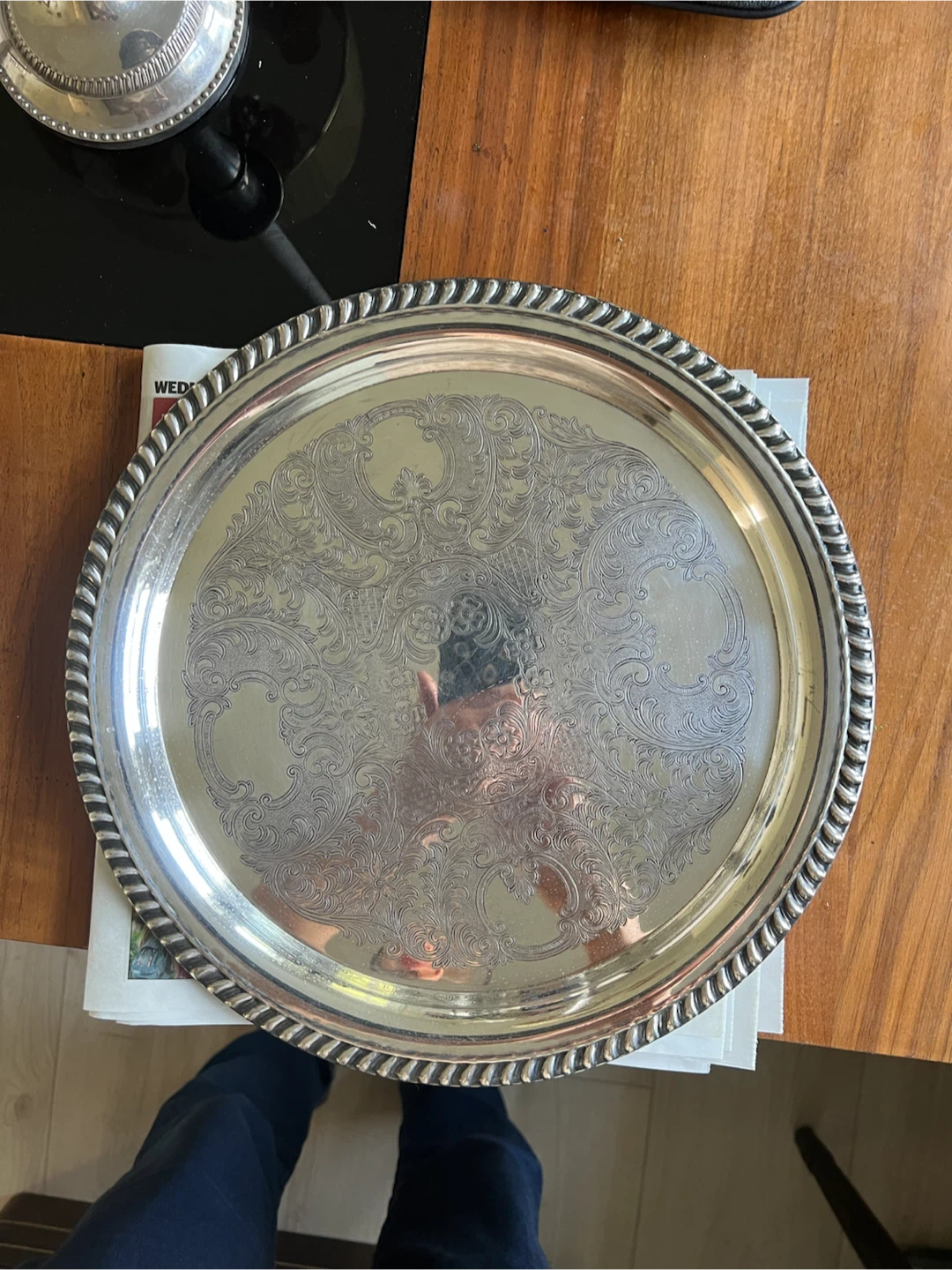 Silver-plated serving tray