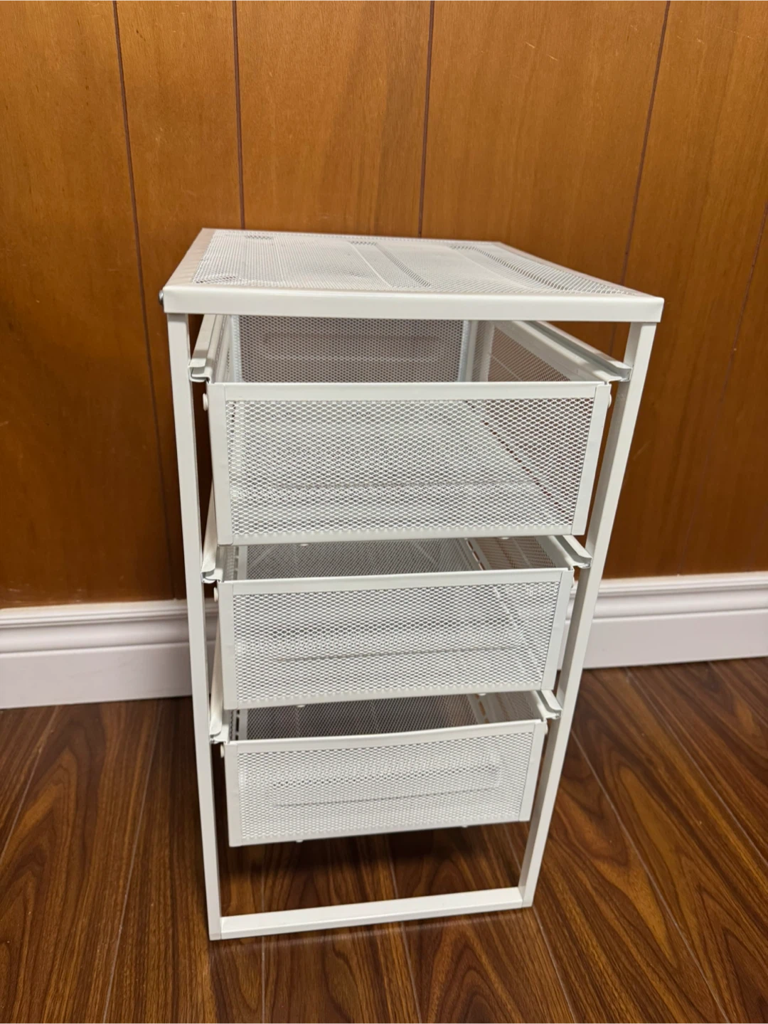 White 3-Drawer Mesh Storage Cart