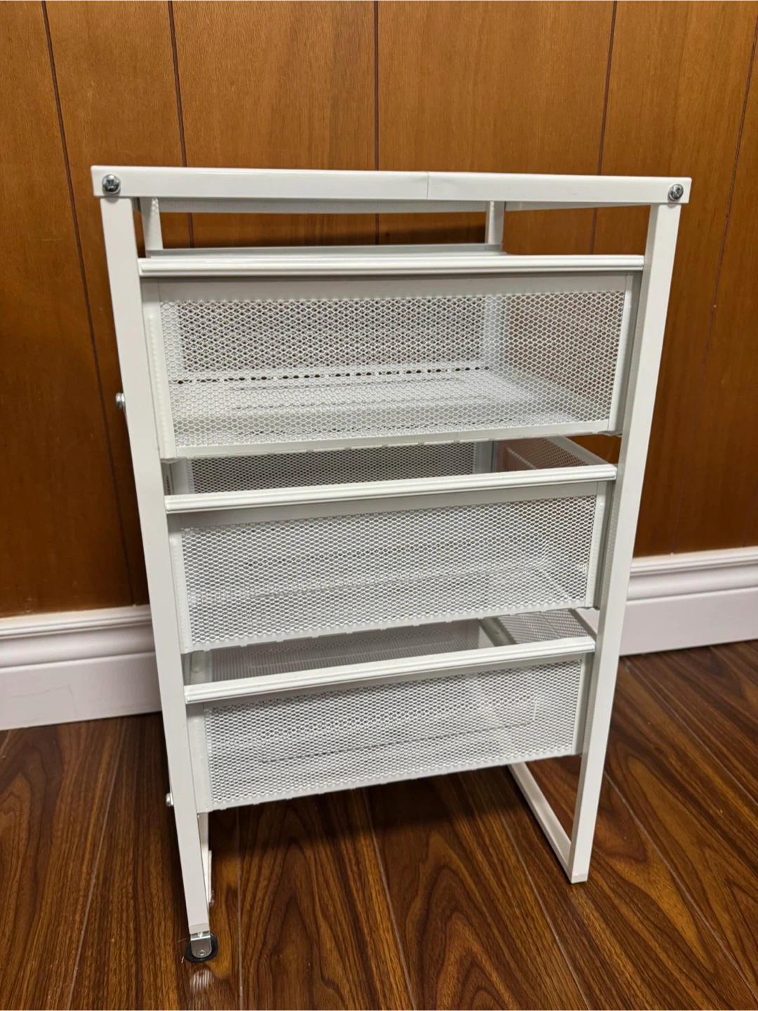 White 3-Drawer Mesh Storage Cart - photo 2