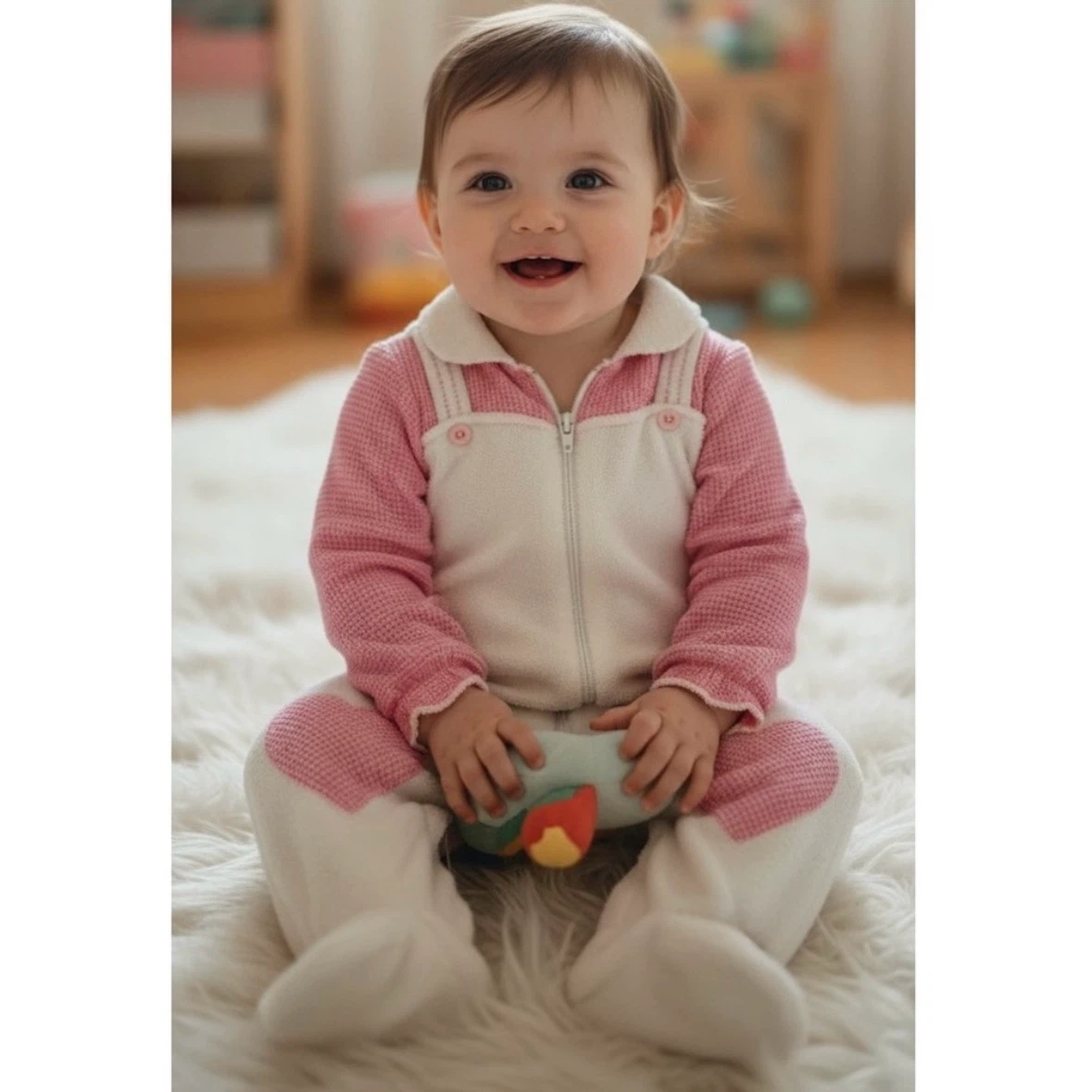 Tiny Tots Knitting Vintage 1982 Onesie Jumper Baby Size 9M