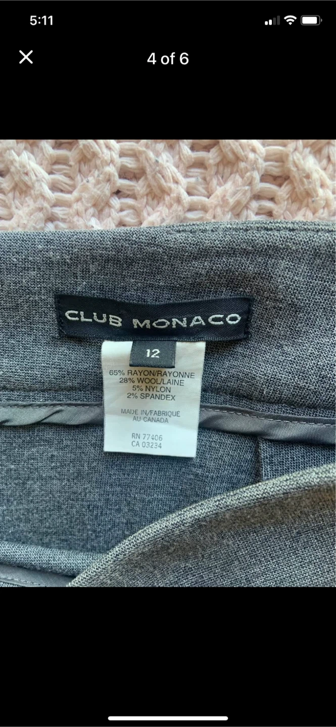 Vintage (1999 ) Club Monaco Grey Ruffle Skirt - photo 4