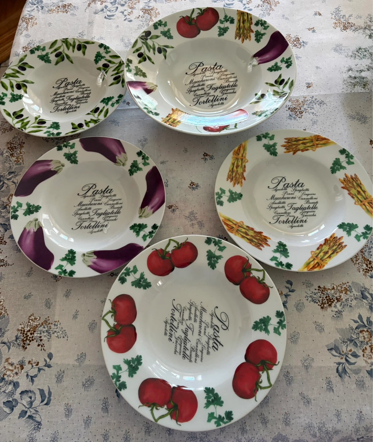 Set of 5 Italian Style Pasta Bowls