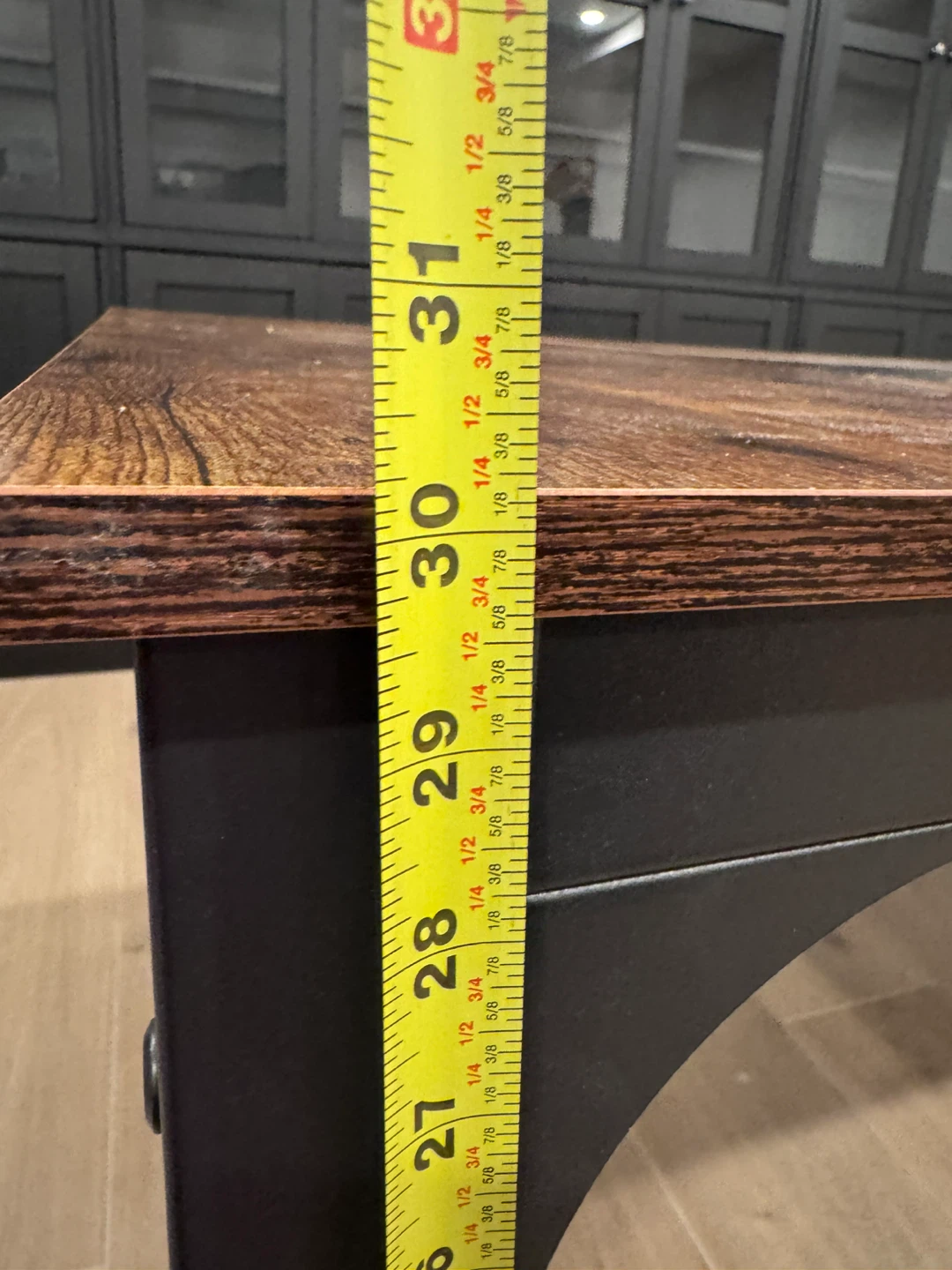 Industrial Style Wood and Metal Dining Table - photo 5