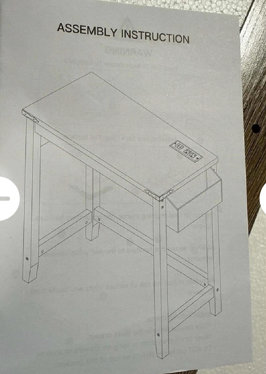 Rustic Wood Desk with Built-in Power Outlet - photo 3