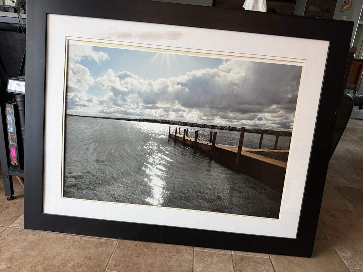 2 Large Framed Pier Landscape Print