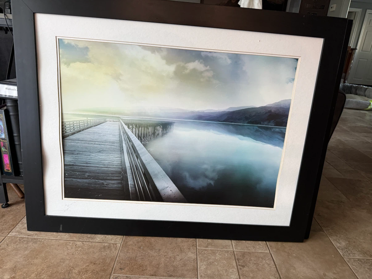 2 Large Framed Pier Landscape Print - photo 2