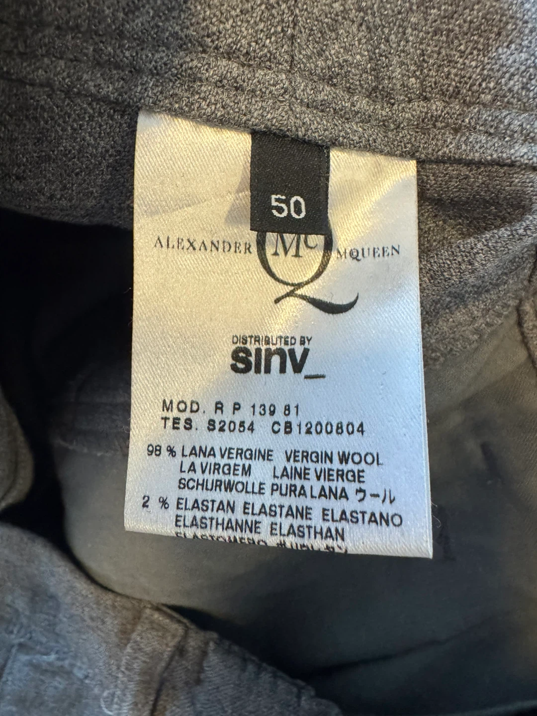 McQ Alexander McQueen Grey Biker Wool Trousers - photo 4