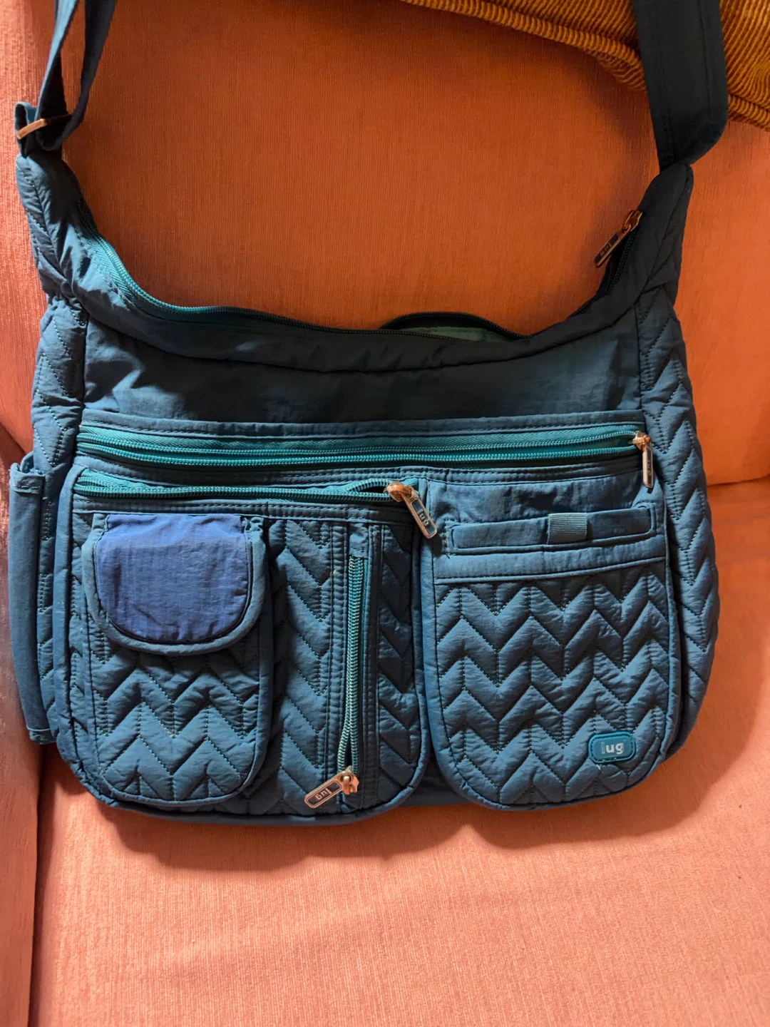 Lug Quilted Crossbody Bag in Teal/Ocean Blue - photo 3