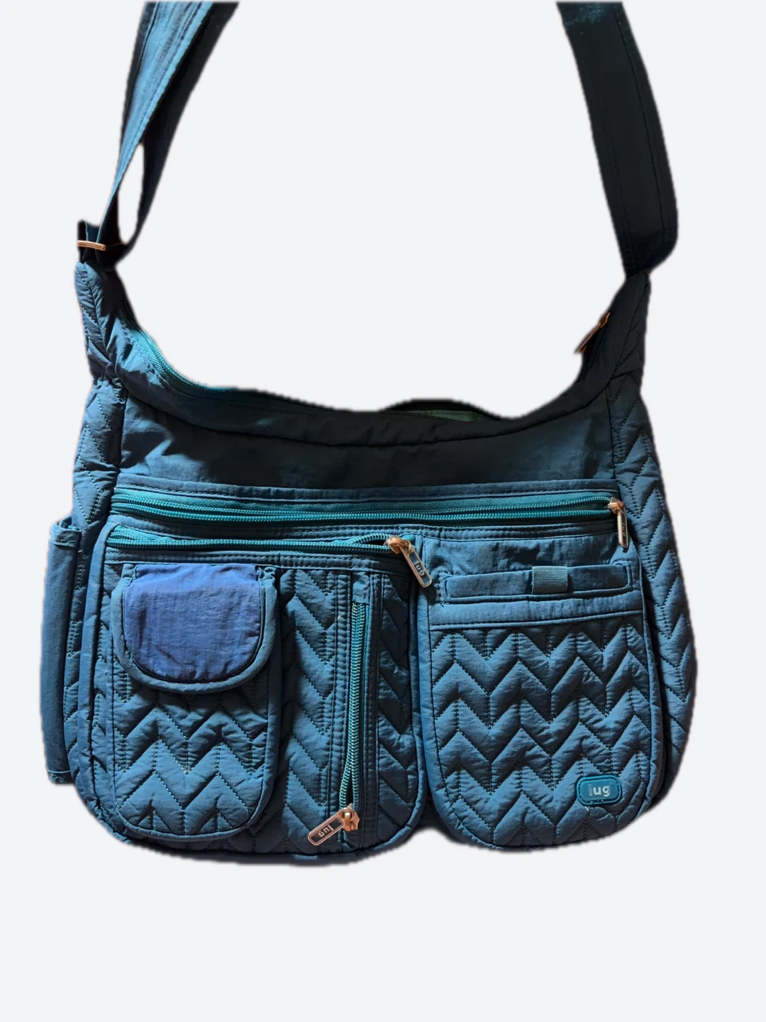 Lug Quilted Crossbody Bag in Teal/Ocean Blue - photo 4