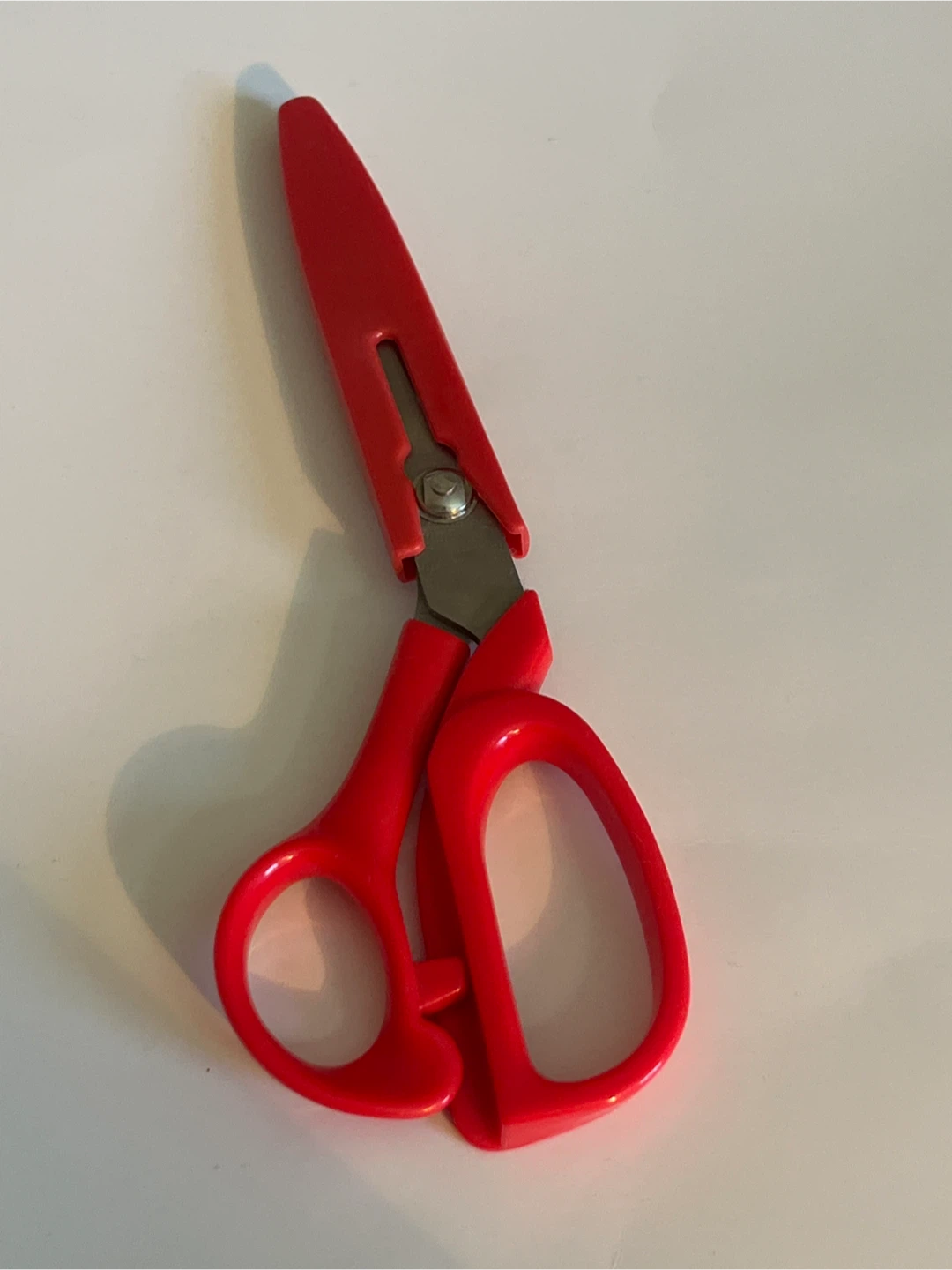 Red Kitchen Scissors with Protective Cover