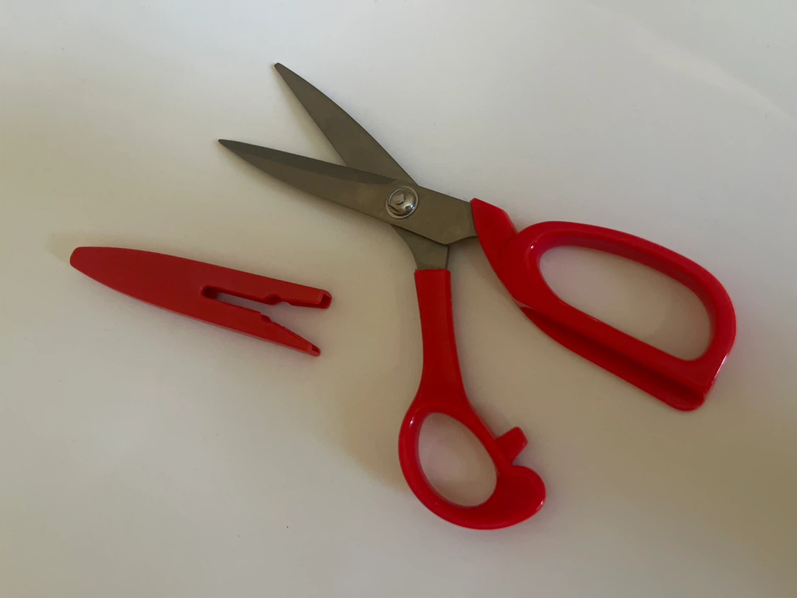 Red Kitchen Scissors with Protective Cover - photo 2