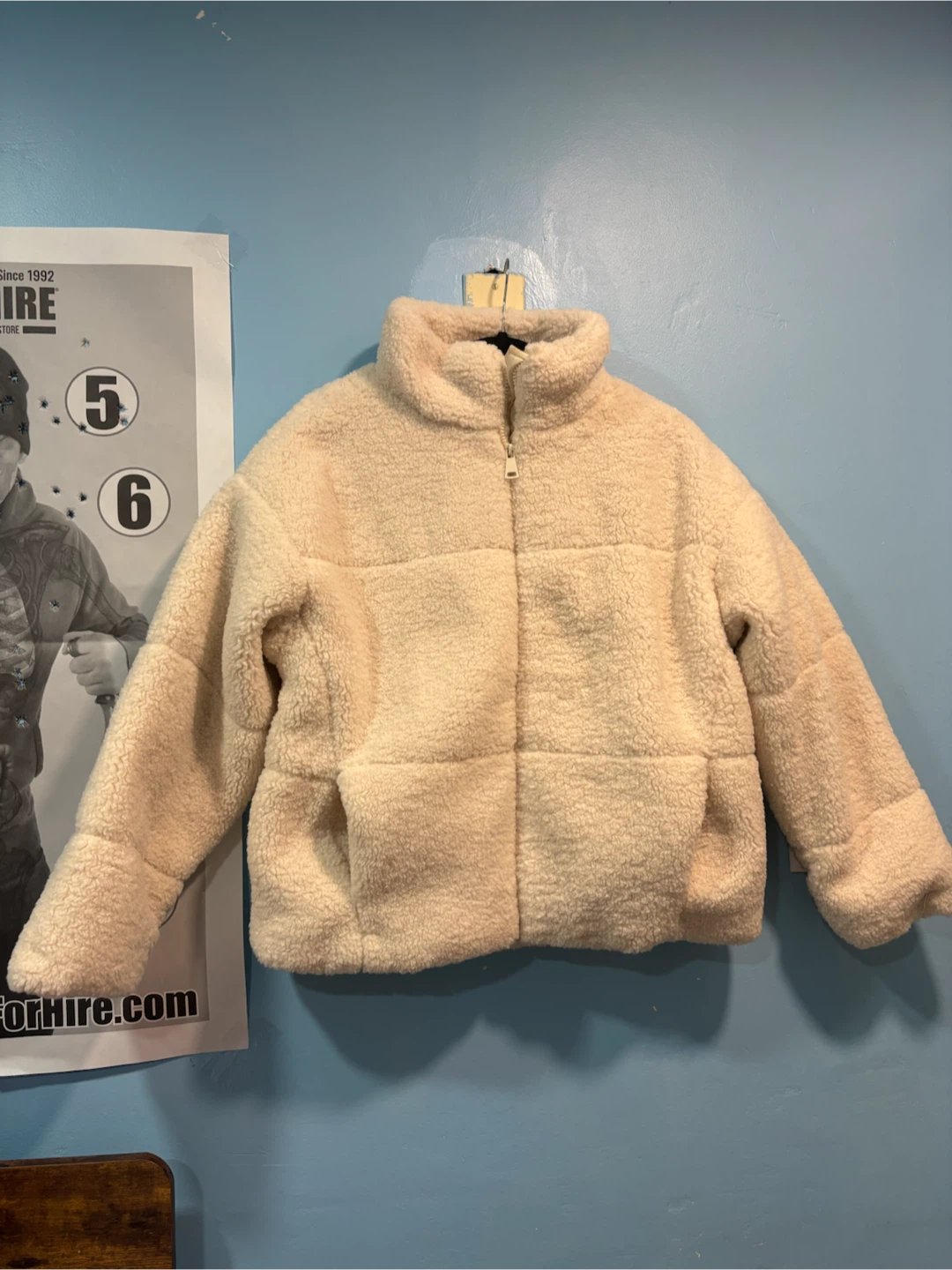 ICHI Cream Sherpa Jacket