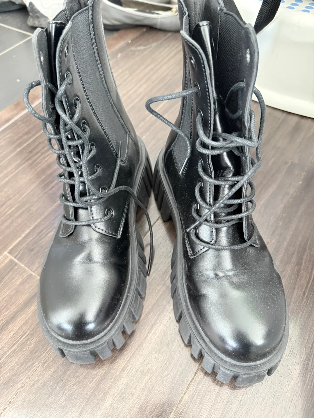 Black Lace-Up combat Boots