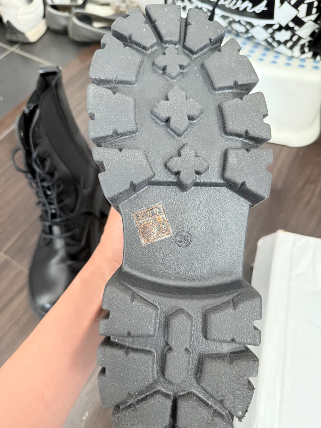 Black Lace-Up combat Boots - photo 2