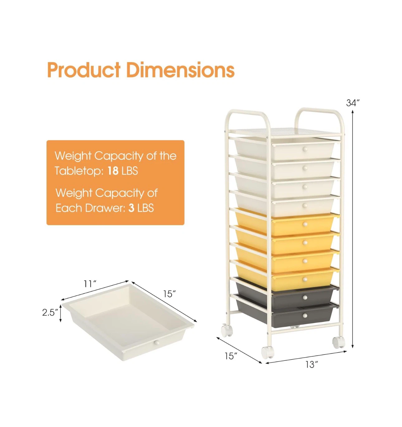 Buy one or BOTH 10-drawer Utility Cart (wheels included) - photo 2