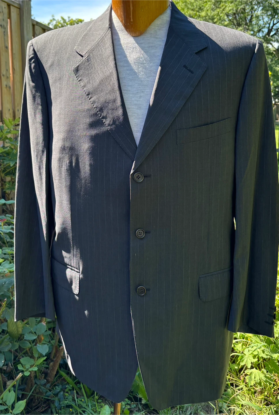Mens Canali size 54R Pinstripe Wool Suit Jacket