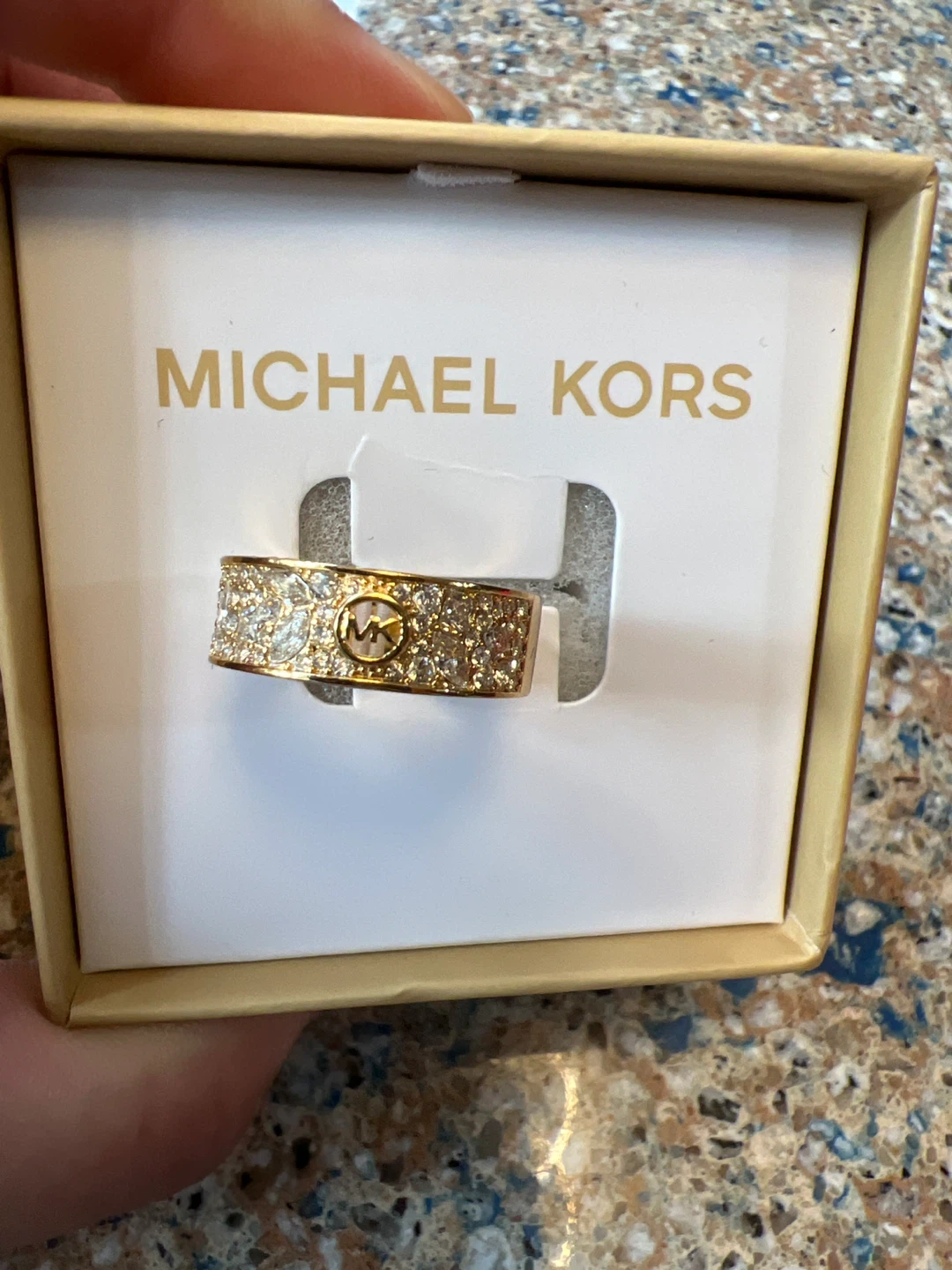 Michael Kors Kors Brilliance Ring Gold Tone size 8