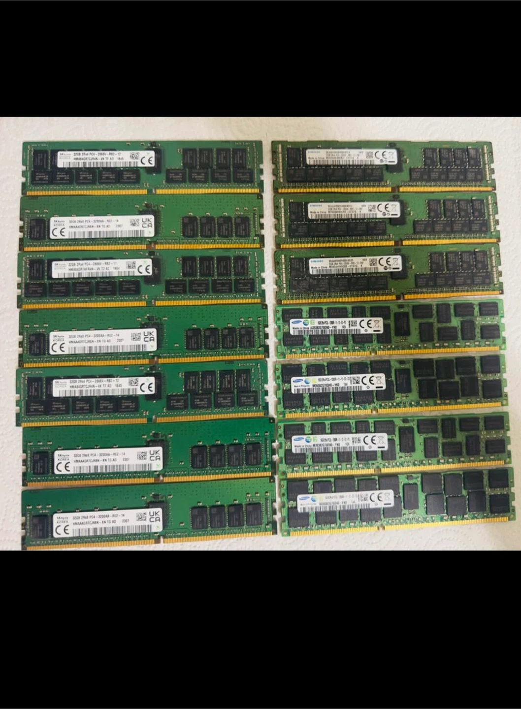 14 Assorted 32GB /16GB. DDR4 RAM Modules