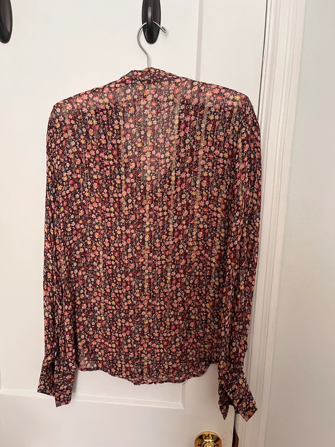 Mango Sheer Floral Print Blouse Size 4 - photo 2